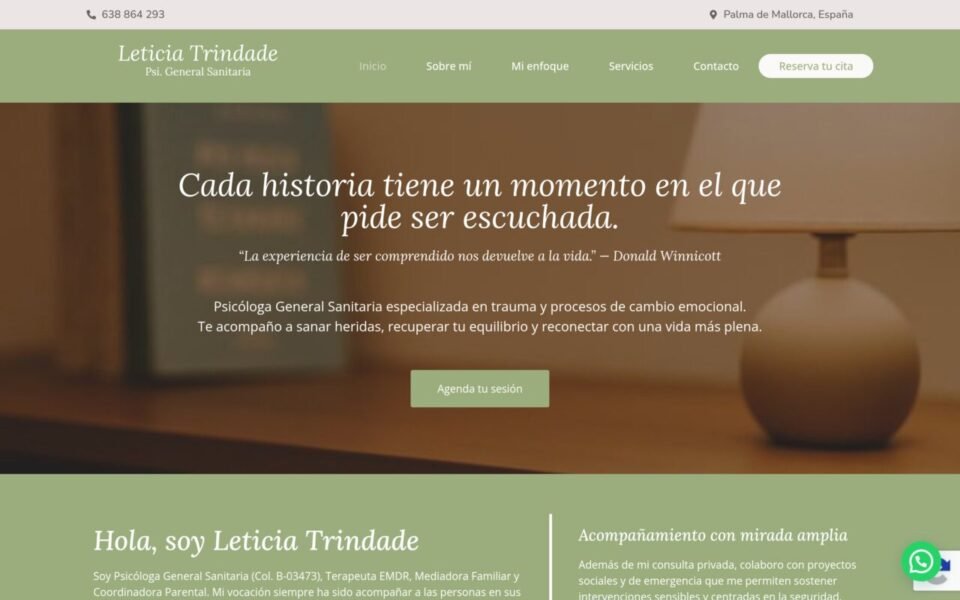 Captura de la web psicologaleticiatrindade.com, hecha por Notoriza