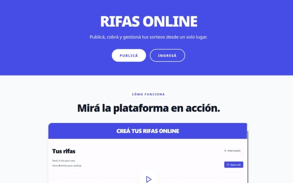Captura de la web rifasonline.com.ar, hecha por Notoriza